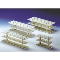 Product Image of Test tube rack for 48 tubes in 4 rows, white PP, (WxDxH) 300x120x88 mm, holes 19mm diam.
