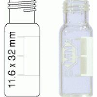 Product Image of 1,5 mL Gewindeflasche N 9 AD: 11,6 mm, Höhe: 32 mm klar, flacher Boden, weite Öffnung, Packung à 100 Stück