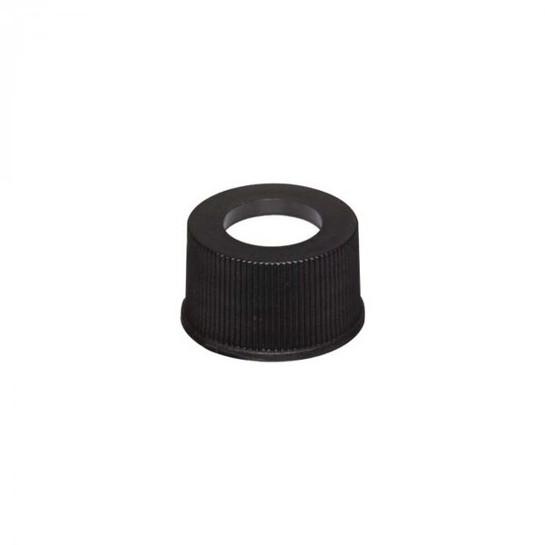 DWK Wheaton Schwarze PP-Kappe 15-425, mit Loch, mit PTFE/Silikon-Septum, geschlitzt, 1000 St/Pkg