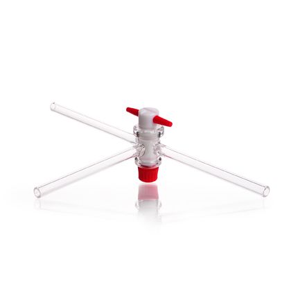 Duran Group DURAN Dreiweghähne, komplett mit PTFE-Küken, T-Bohrung 2,5 mm, NS 18.8, 5 St/Pkg