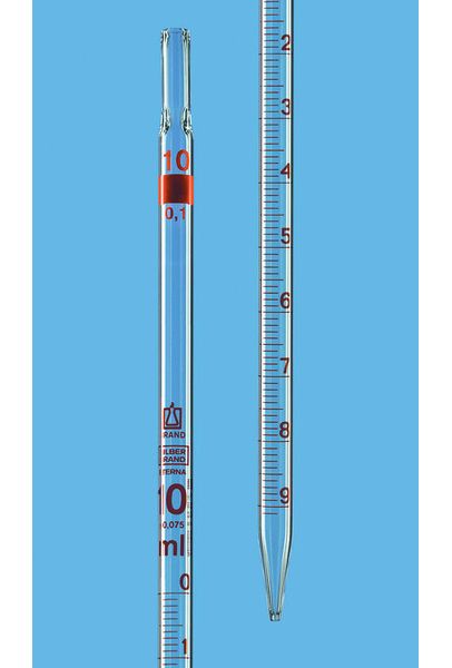 Brand GmbH & Co. KG Messpipetten, SILBERBRAND ETERNA, Klasse B, Typ 3, völliger Ablauf, 20 ml : 0,1 ml, td, ex, AR-GLAS, mit Wattestopfende, 6 St/Pkg