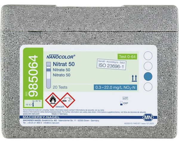 Macherey-Nagel Rundküvettentest NANOCOLOR Nitrat 50, o. Null, 20 Bestimmungen