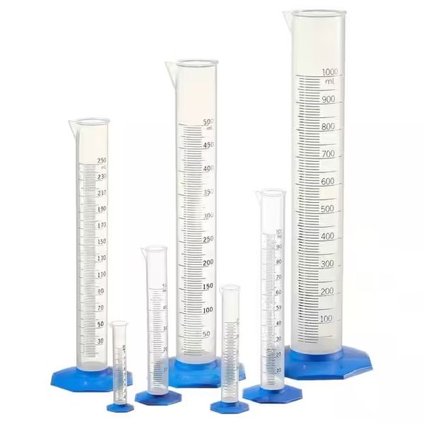 Nalgene Thermo Scientific Messzylinder-Set, PP, je 1 Stück: 10ml, 25ml, 50ml, 100ml, 250ml, 500ml und 1L