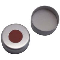 Product Image of ND11 Crimp Seals: Aluminum Cap clear lacquered + centre hole, RedRubber/PTFE beige, 1000/pac