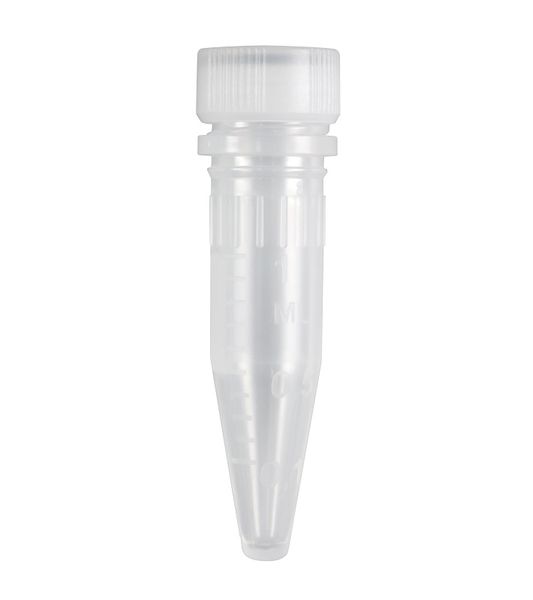 Ratiolab Microcentrifuge Tubes, PP, 1.5 ml, conical, screw cap, O-Ring, sterilized, 1000 pc/PAK