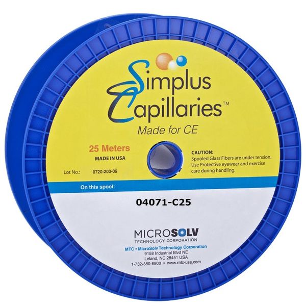 Microsolv Kapillare, unbehandeltes Quarzglas, 75 μm ID auf 25 Meter, 1 St/Pkg