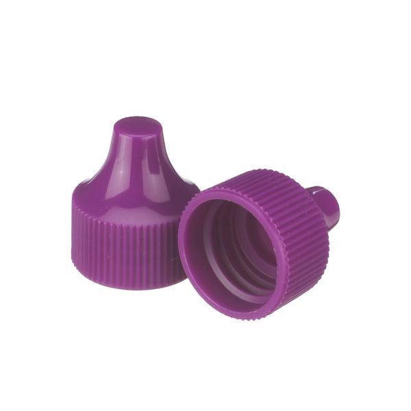 DWK Wheaton Violette PP-Kappe, für Tropfflaschenspitze 20 mm und 30-125 ml Tropfflaschen, Größe 20-410, 100 St/Pkg