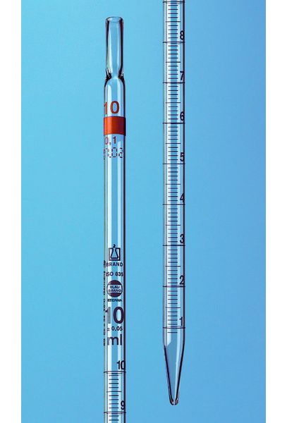 Brand GmbH & Co. KG Messpipetten, SILBERBRAND ETERNA, Klasse B, Typ 2, völliger Ablauf, 2 ml : 0,01 ml, td, ex, AR-GLAS, 12 St/Pkg