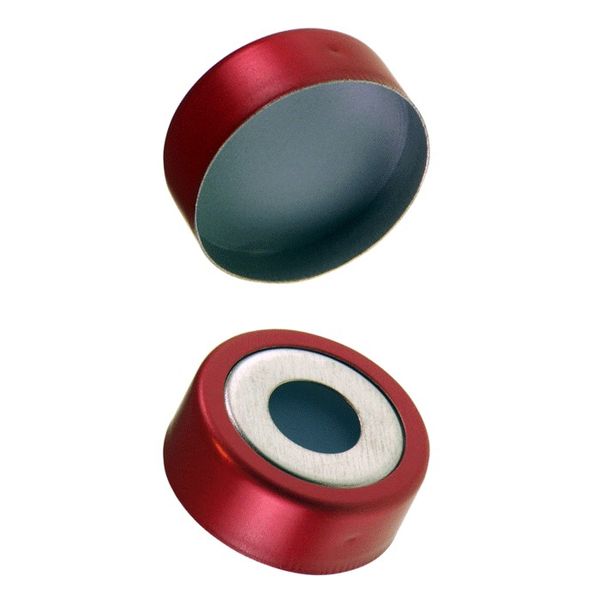 Microsolv Headspace Crimp Cap red, magnetic, 20 mm, with Sil/PTFE/Transparent Septa, 100 pc/PAK