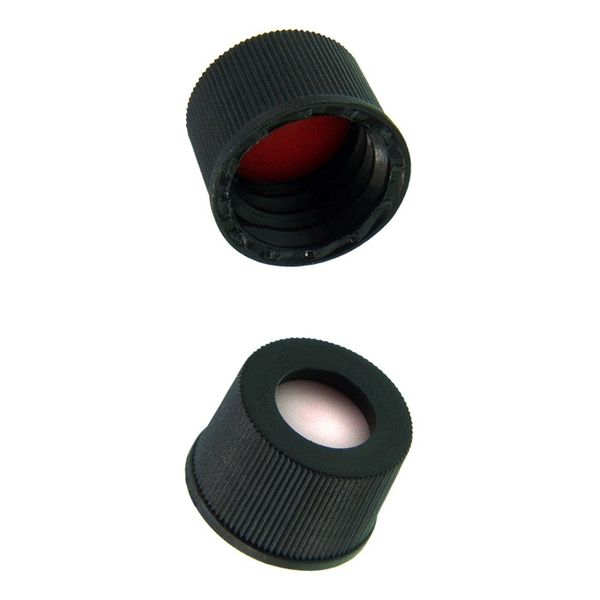Microsolv Screw Cap black, 10 mm, with white Sil/red PTFE bonded septa, 100 pc/PAK