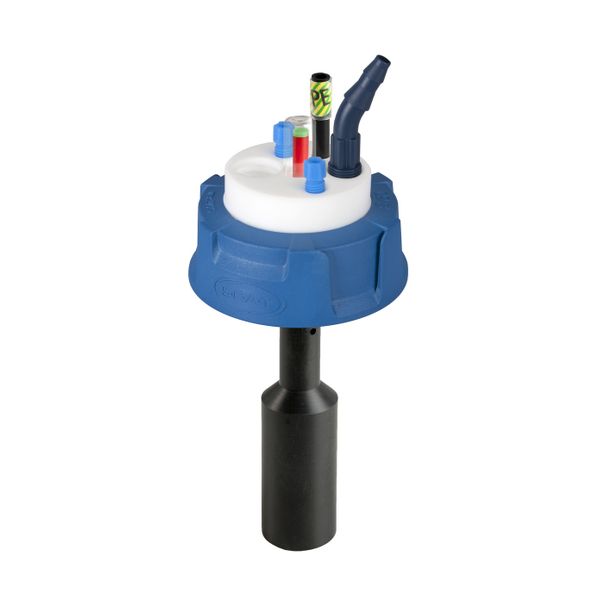 SCAT SafetyWasteCap, V2.0, S60/61, mechanical level control, 2x 2.3/3.2 mm OD, 1x 5.0 - 11.5mm ID, grounding connection + connector for exhaust filter