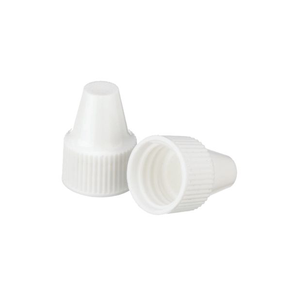 DWK Wheaton White PP cap for dropper bottle tip 13 mm and 6 ml dropper bottles, size 13-425, 1000 pc/PAK