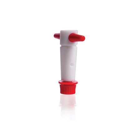 Duran Group PTFE-Hahnküken mit Gewinde, komplett mit 3Teilung Hahnsicherung, NS 18.8, Bohrung 4 mm, 25 St/Pkg