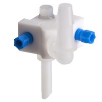 Product Image of 3-in-1 distributor for tube connector, sidewise, PTFE/PFA/PP, 2x 2.3/3.2 mm OD, 1x 5.0 - 11.5mm ID