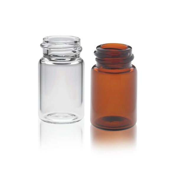DWK Wheaton 10 ml diagnostic vial, screw thread, brown, 480 pc/PAK
