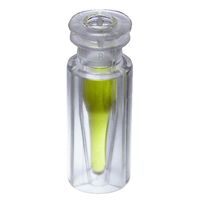 Product Image of Snap Top Vials, Plastic. Clear / Clear Glass Insert, 200ul Fused Insert™. An 11mm snap-ring and 12x32mm OD, for use as an autosampler vial, MicroSolv Brand, 100pc/PAK