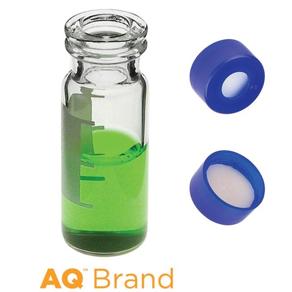 Microsolv EPP Vial clear, 2 ml, Screw Cap light blue with AQR Sil/PTFE Septa slit, Write-on Patch, 100 pc/PAK