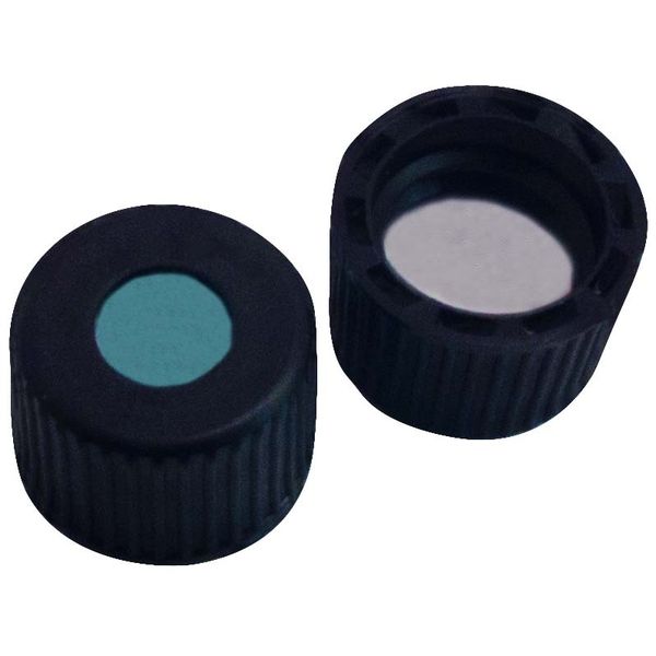 Altmann Analytik Schraubkappe, ND8 PP Schraubkap.,Gewinde 8-425,1,3 mm, schwarz, Si blau transparent/PTFE weiß, 1000/PAK