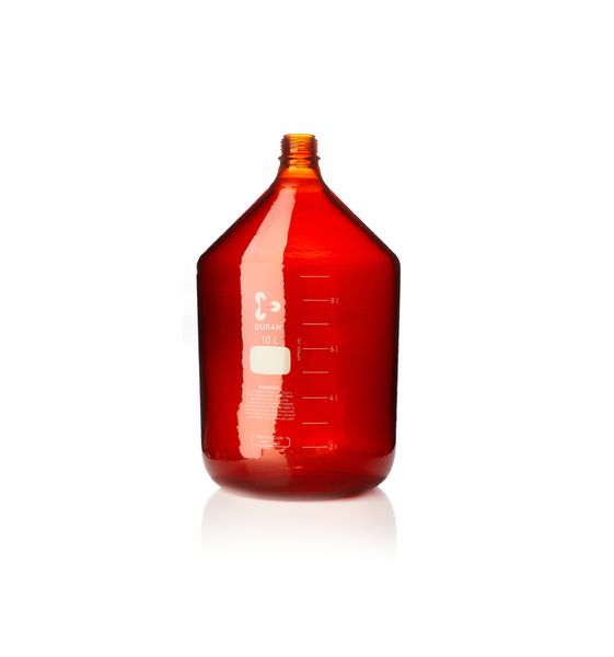 Duran Group DURAN GL 45 Laborglasflasche, protect, braun, ohne Schraubverschluss und Ausgießring, 10000 ml
