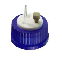 Product Image of Cap, Mobile Phase Delivery System, PE blue, GL45, for HPLC Reservoir Bottles, PTFE Insert with 3 Holes, PEEK Plug & O-ring included, 5 pc/PAK