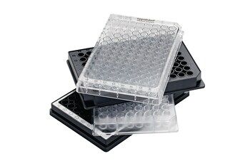 Eppendorf Microplate 96/F, wells black, PCR clean, border white, 80 plates (5 bags x 16 plates) - barcoded