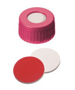 Altmann Analytik Kurzgewindekappe, ND9, pink, Silikon weiß/PTFE rot, UltraClean, 10x100/PAK