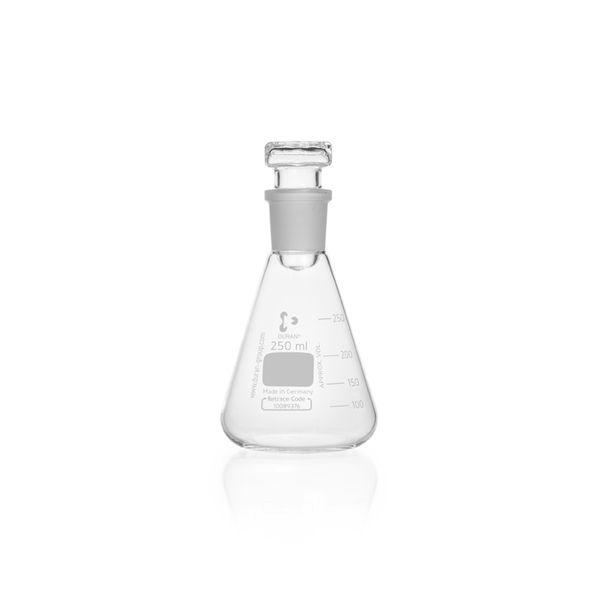 Duran Group DURAN Jodzahlkolben, NS 29/32, mit Deckelstopfen, 250 ml, 10 St/Pkg