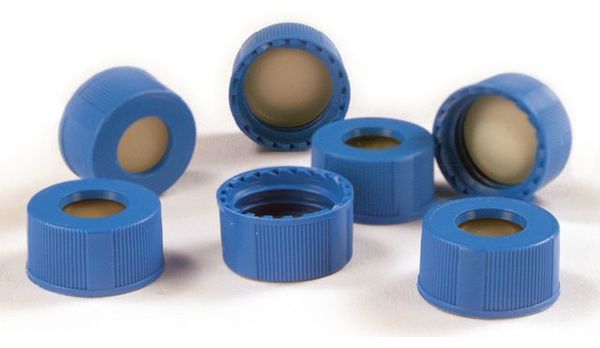 Supelco MSQ Kappen mit Septa, Mass Spec Qualitätsgewinde für 9 mm, natürliches PTFE/Silikon Schlitzseptum, 100 St/Pkg