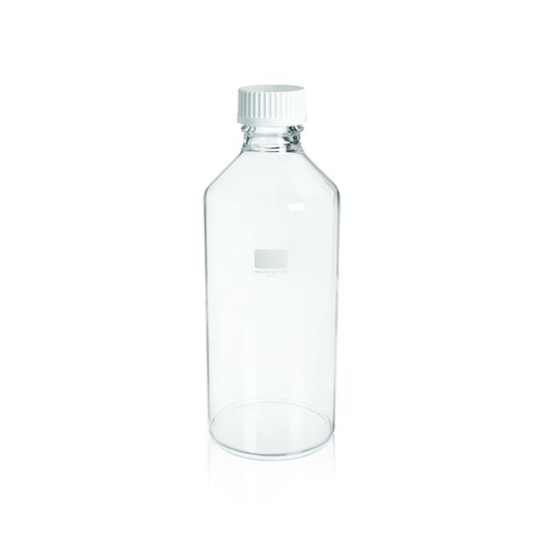 DWK Wheaton Rollerflasche, 1760ml, Schraubkappe, PP, weiß, 45 mm, innerer Dichtring, Ausgießring, PP, 110 x 285 mm Länge, 4 St/Pkg