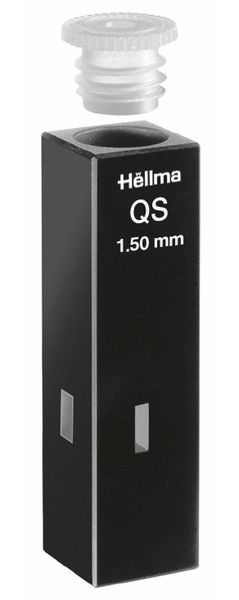 Hellma Ultra Micro Cell, Type 105.251-QS, HP Quartz Glass, WL 200-2500 nm, Pathlength 1.5x1.5 mm, (HxW) 5x1.5 mm, Centerheight 15 mm, PE Stopper, 12 