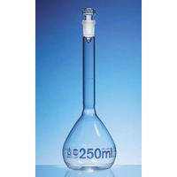 Product Image of Volumetric flask, BLAUBRAND, class A, Boro 3.3, 50 ml, blue grad., NS 12/21 glass stopper, DE-M, with USP individual certificate