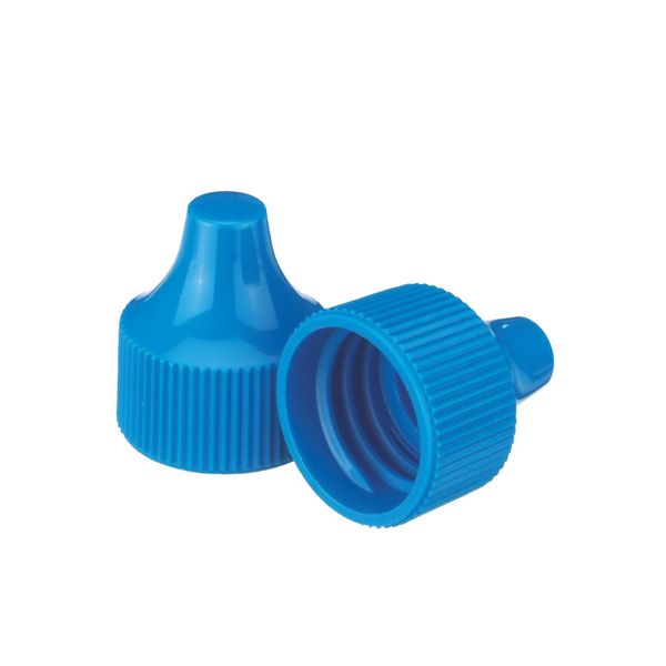 DWK Wheaton Blue PP cap for 20 mm dropper bottle tip and 30-125 ml dropper bottles, size 20-410, 1000 pc/PAK