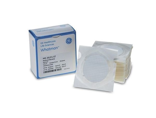 Whatman Membrane filter, round, ME25/20, MCE, 50 mm, 0.45 μm, white, sterile, 100 pc/PAK