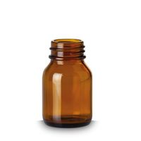 Product Image of Weithalsflasche, Glas, braun, mit Gewinde, 50 ml, GL 32, 75 mm, Ø ext.: 44 mm, 85 St/Pkg