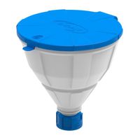 Product Image of Funnel ARNOLD with lid, GL45, PE-HD, with splash guard, 2x removable sieves, Funnel diameter = 200 mm