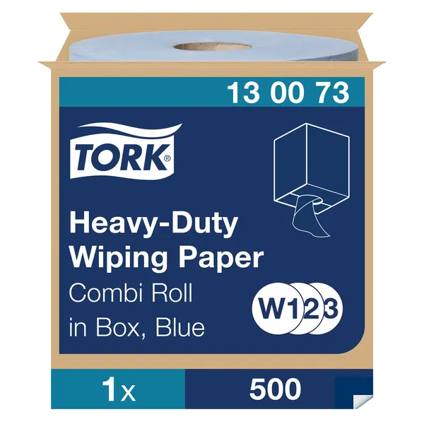 Sonstige Tork W/1/2/3 Hochleistungs-Wischpapiere, blau, 340 mm Blattlänge, 1 Rolle mit 500 Tüchern