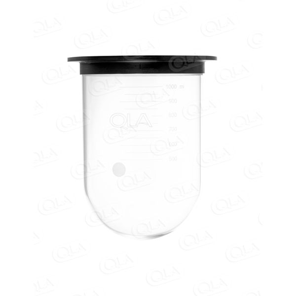 QLA 1000mL Clear Glass Vessel with Plastic Rim for Erweka, Serialized