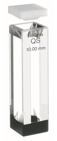 Hellma Halb-Mikro-Küvette, Typ 109F-QS, HP Quarzglas, WL 200-2500 nm, Schichtdicke 10x4 mm, Magnetrührstäbchen, PTFE-Falzdeckel, 1500 μl