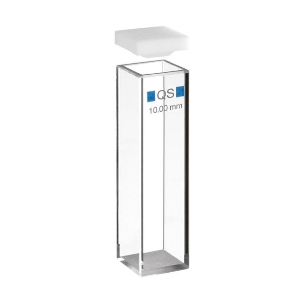 Hellma Makro-Küvetten-Paar, Typ 101-QS, HP Quarzglas mit Transmissions-Kennziffer, WL 200 nm bis 2500 nm, Schichtdicke 10 x 10 mm, PTFE-Falzdeckel, 