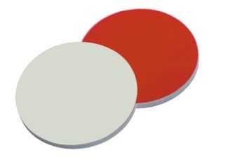 Altmann Analytik Septum, ND8, 8 mm Durchmesser, Butyl rot/PTFE grau, 55° shore A, 1,3mm, 55° shore A, 1,3mm, 10x100/PAK
