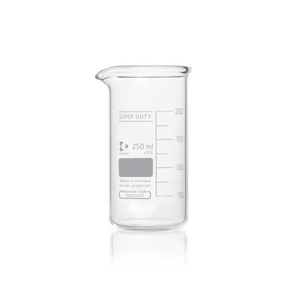 Duran Group DURAN super duty Becher, hohe Form, mit Teilung und Ausguss, 250 ml, 10 St/Pkg