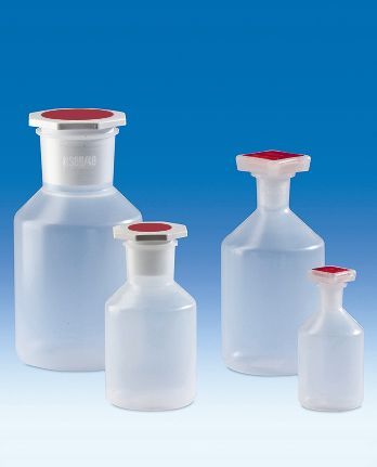 Vitlab Steilbrustflasche, Enghals, PP, mit Stopfen NS 29/32, 1000 ml, 10 St/Pkg