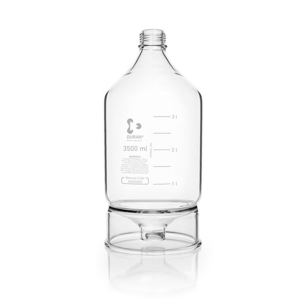 SCAT HPLC Reservoir Bottle DURAN, GL45, Clear Glass, 3500 ml, Round, Cap and Pouring Ring
