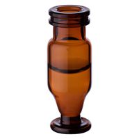 Product Image of Snap Top Vials, amber glass, 1.5ml, U Shape. An 11mm snap-ring with 12x32mm OD and a fluted stand, for use as an autosampler vial, MicroSolv Brand, 100pc/PAK