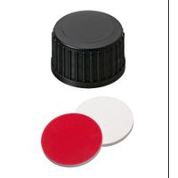 Product Image of Schraubkappe, ND18 PP, geschlossen 1,5 mm, Si weiß/PTFE rot, schwarz, 10x100/PAK