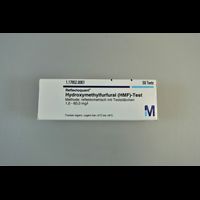 Hydroxymethylfurfural (HMF)-Test Methode: reflektometrisch mit Teststäbchen, 50 Tests,, 1.0 - 60.0 mg/l Reflectoquant®