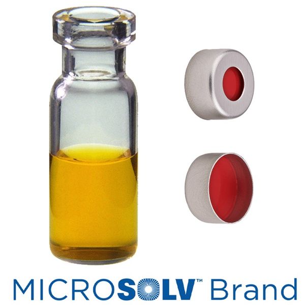 Microsolv EPP Vial, clear, 2 ml, Crimp Cap silver with PTFE/Sil/PTFE, 100 pc/PAK