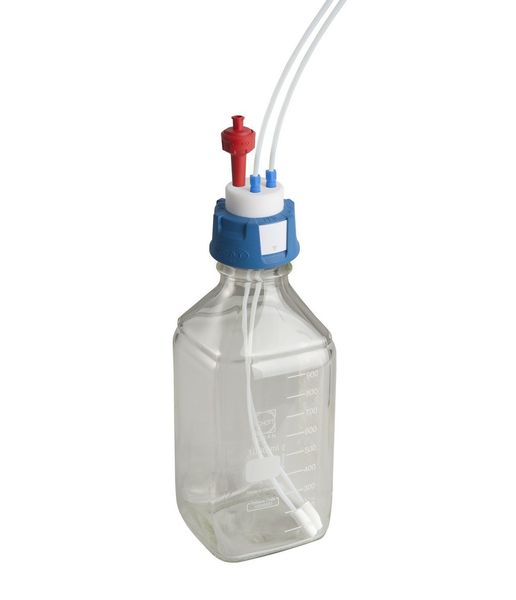 SCAT HPLC Supply-Set II, V2.0: SafetyCap II GL45, Lab Bottle 1L, eckig, 2x 1,5 m Capillary 3,2 mm, 2x Filter, air valve