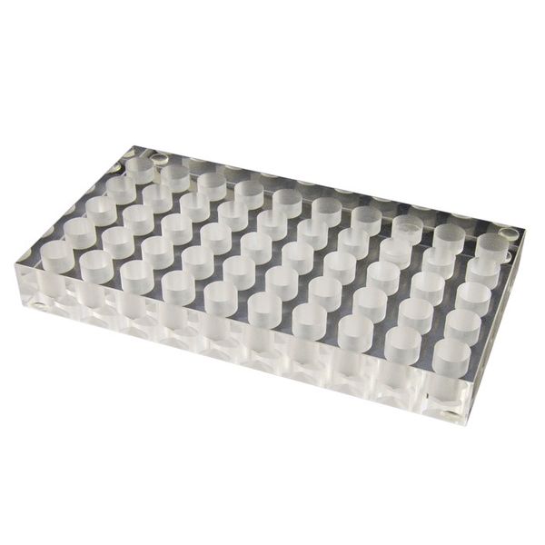 Microsolv Vial Rack, for 12x32mm Vials. Acrylic, clear, with 50 cavities