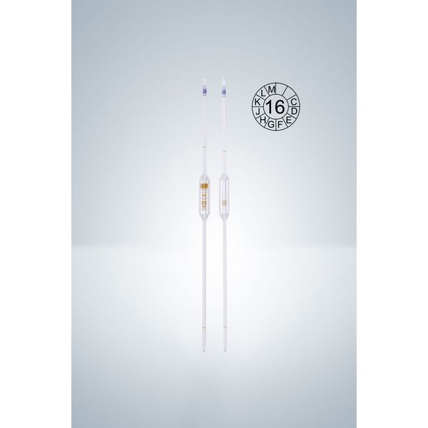 Hirschmann Vollpipette 0,5 ml, CK (KB) mit 2 RM AR-Glas, Klasse AS, braun graduiert, 12 St/Pkg